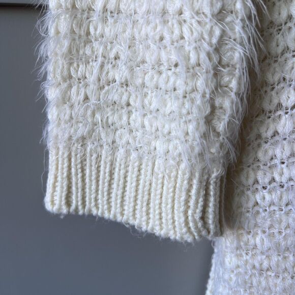 Volcom Sweater Womens XS Small White Fringe Open Front Long Cardigan 80741511 - Picture 8 of 16